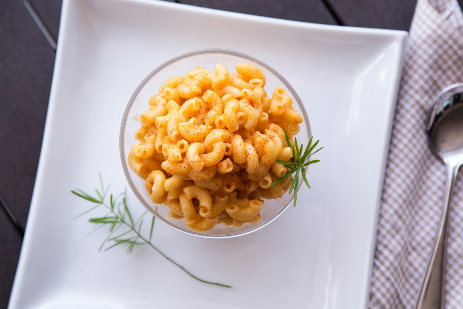 soul food baked macaroni and cheese in a white bowl