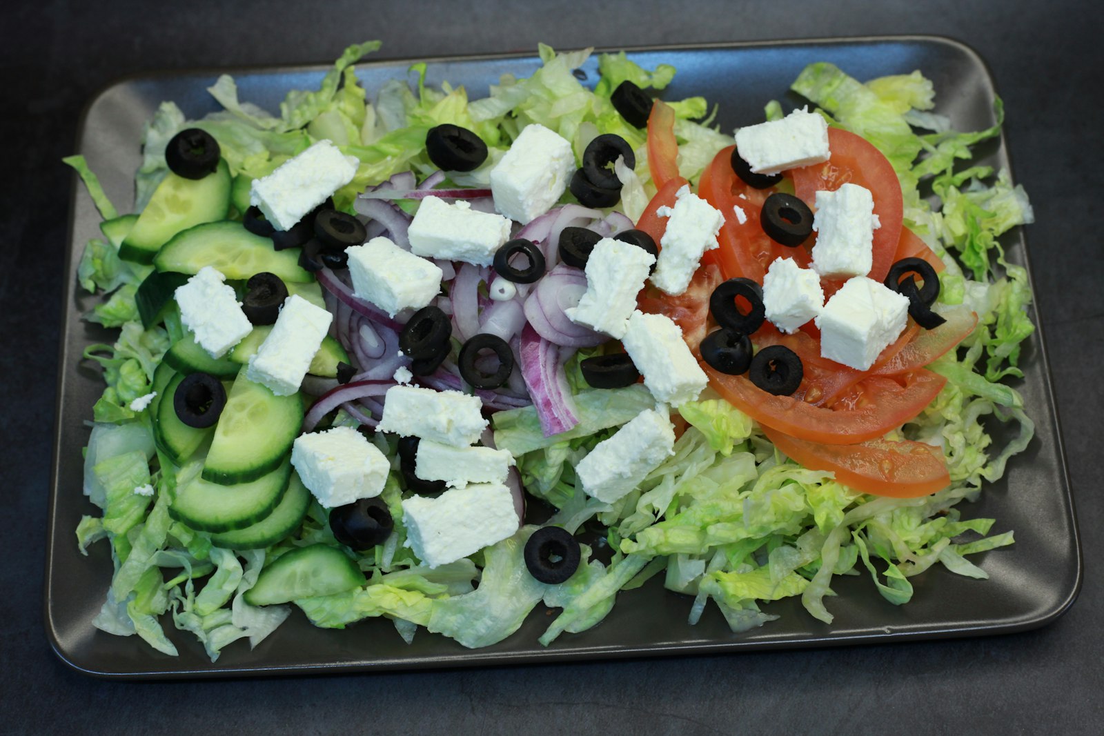 Greek salad with feta and olives