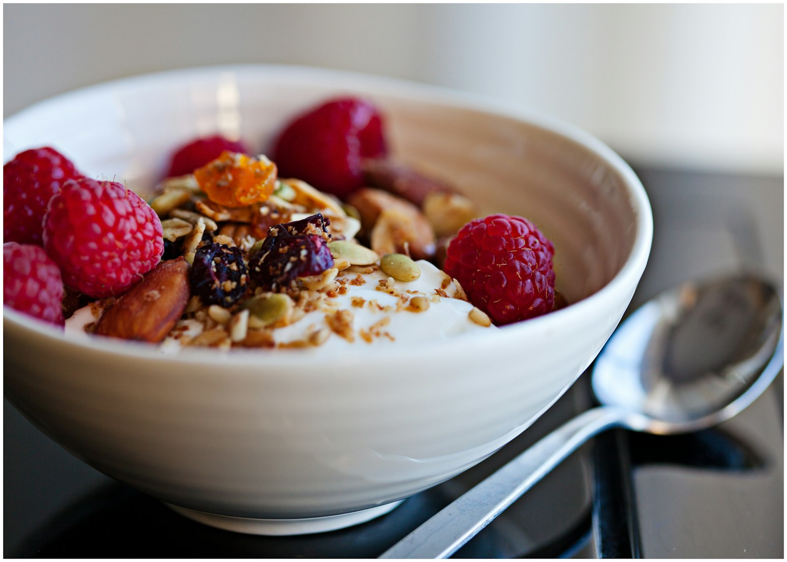 Greek yogurt bowl with berries and granola