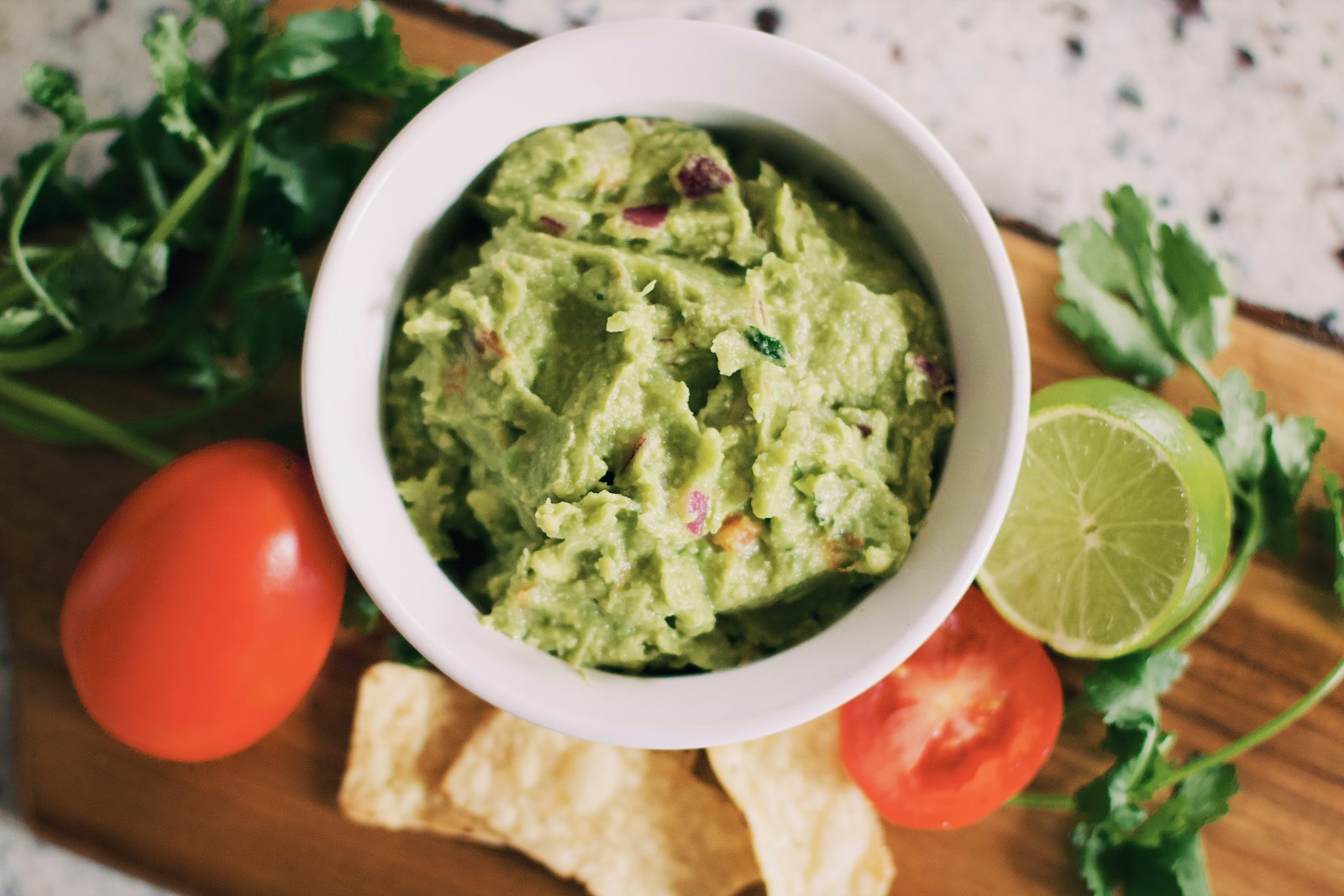 Fresh guacamole with lime