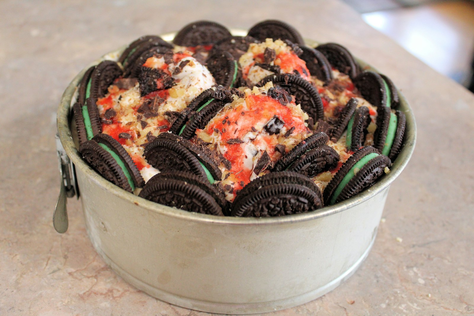 Cookies and cream ice cream cake