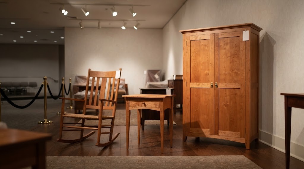 Handmade furniture like the pieces Jimmy Carter built, displayed at an auction preview