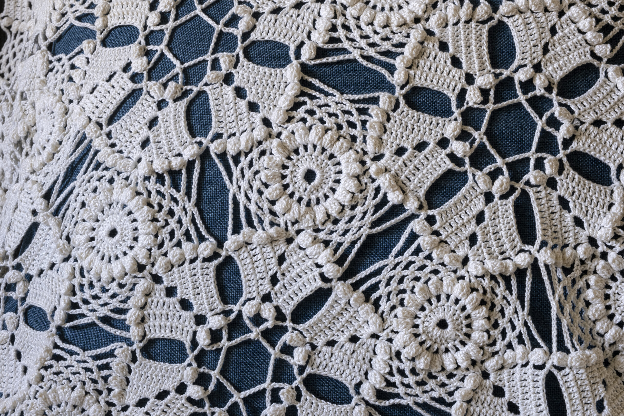 Charming White House inspired handmade crochet bedspread with a lacy pattern