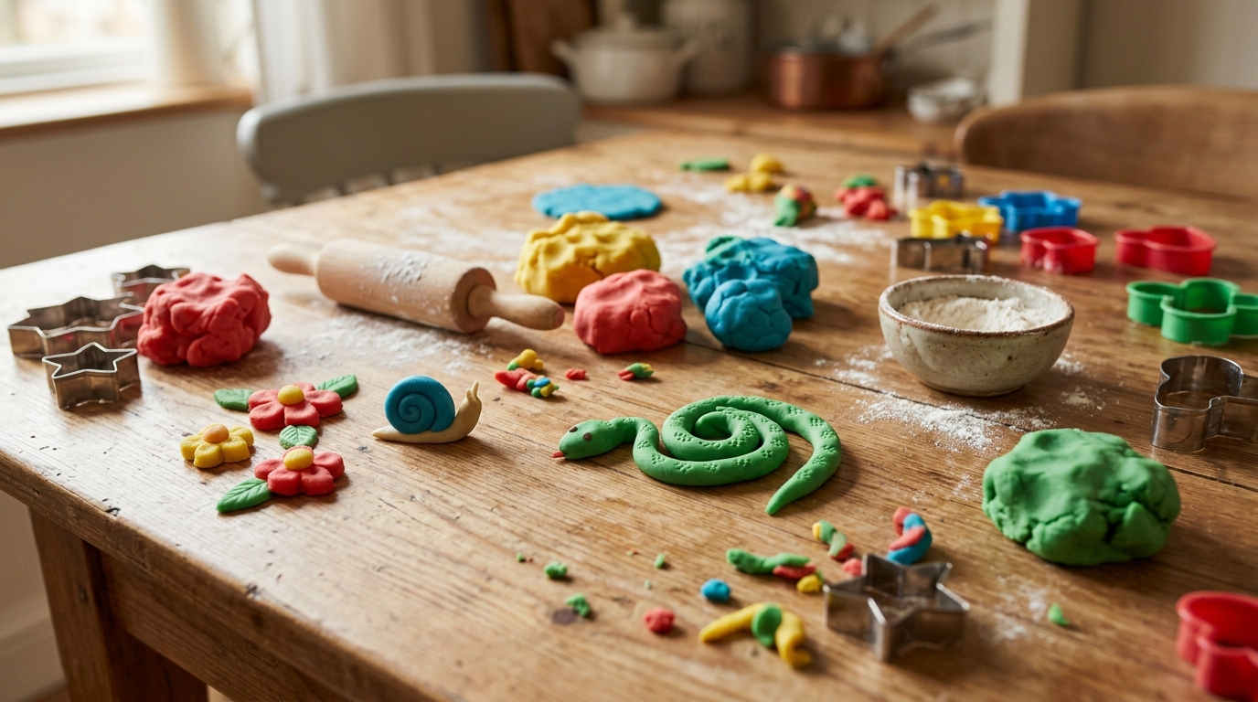 Homemade play dough, one of the craft supplies invented by accident