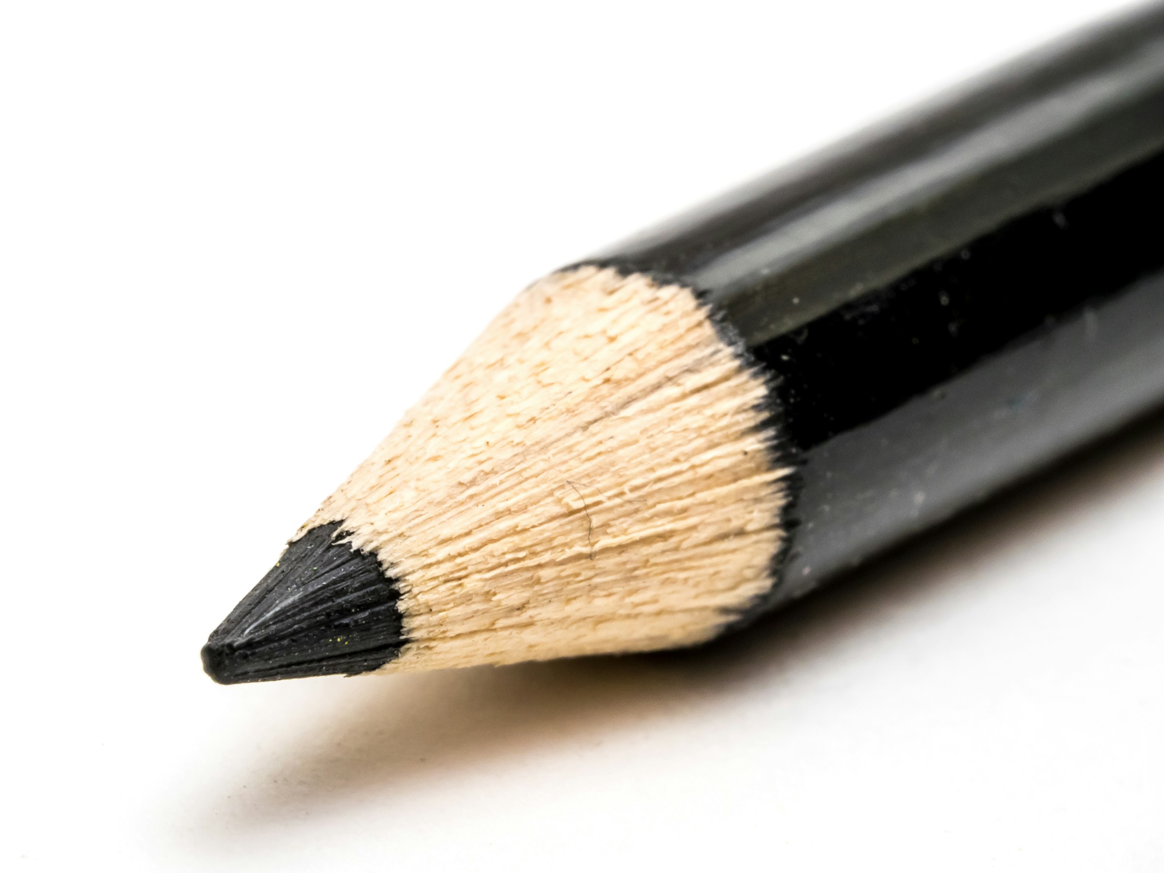 Close up of a freshly sharpened pencil tip