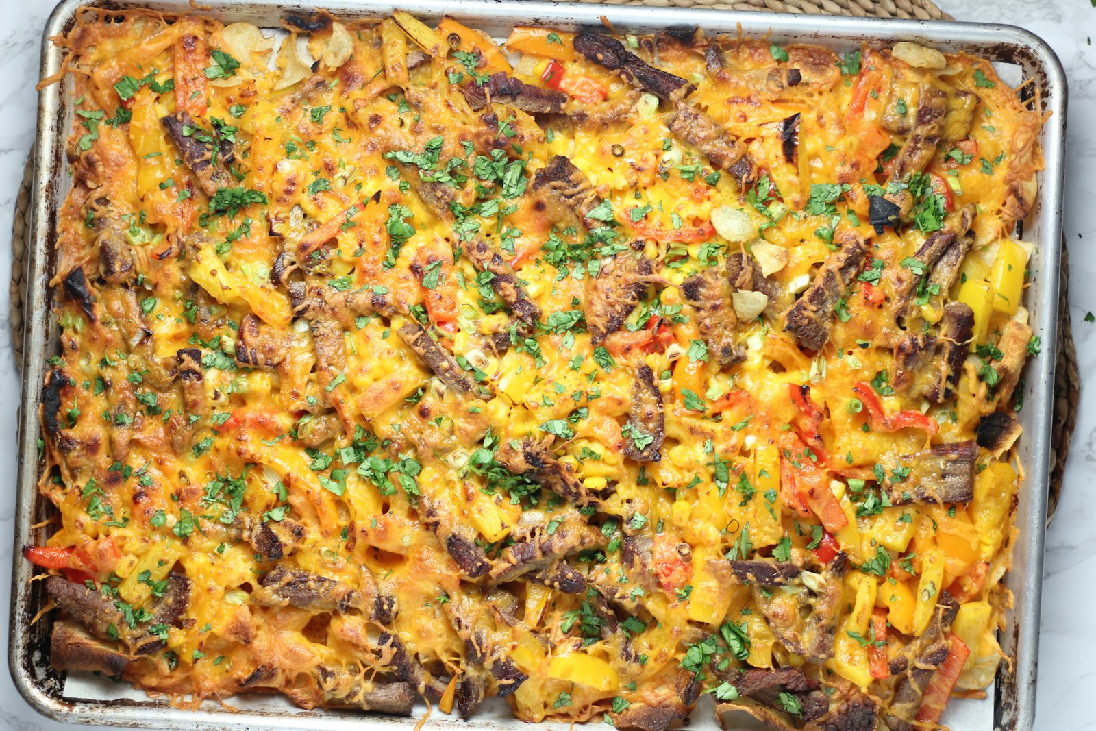 Cheesy baked pan dinner
