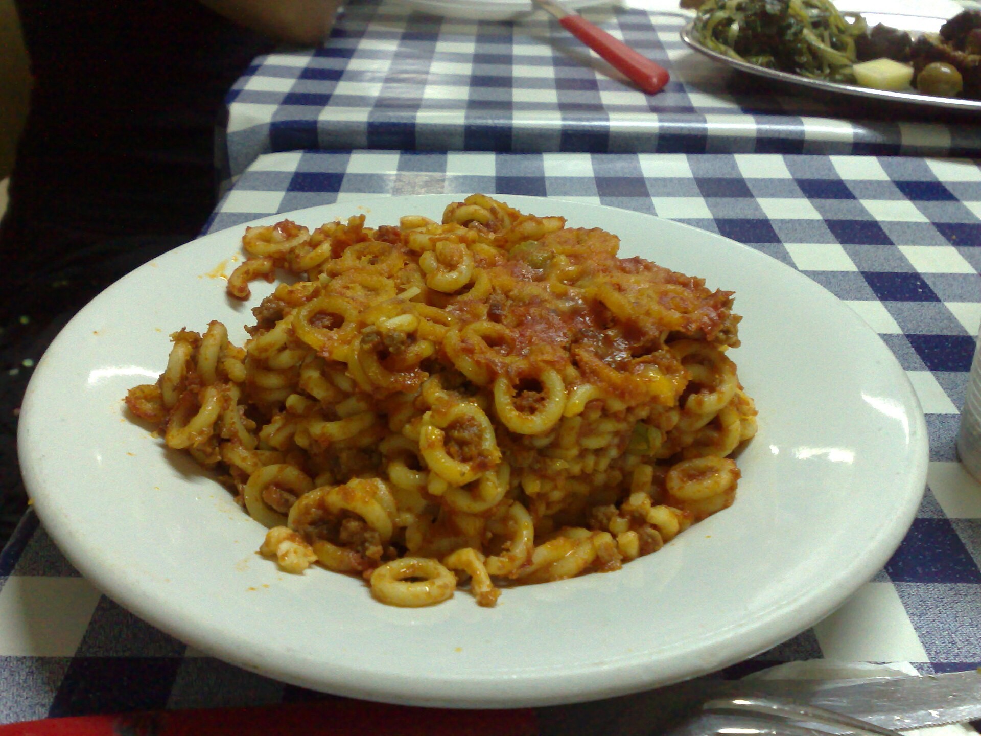 Baked anelletti pasta al forno on a plate