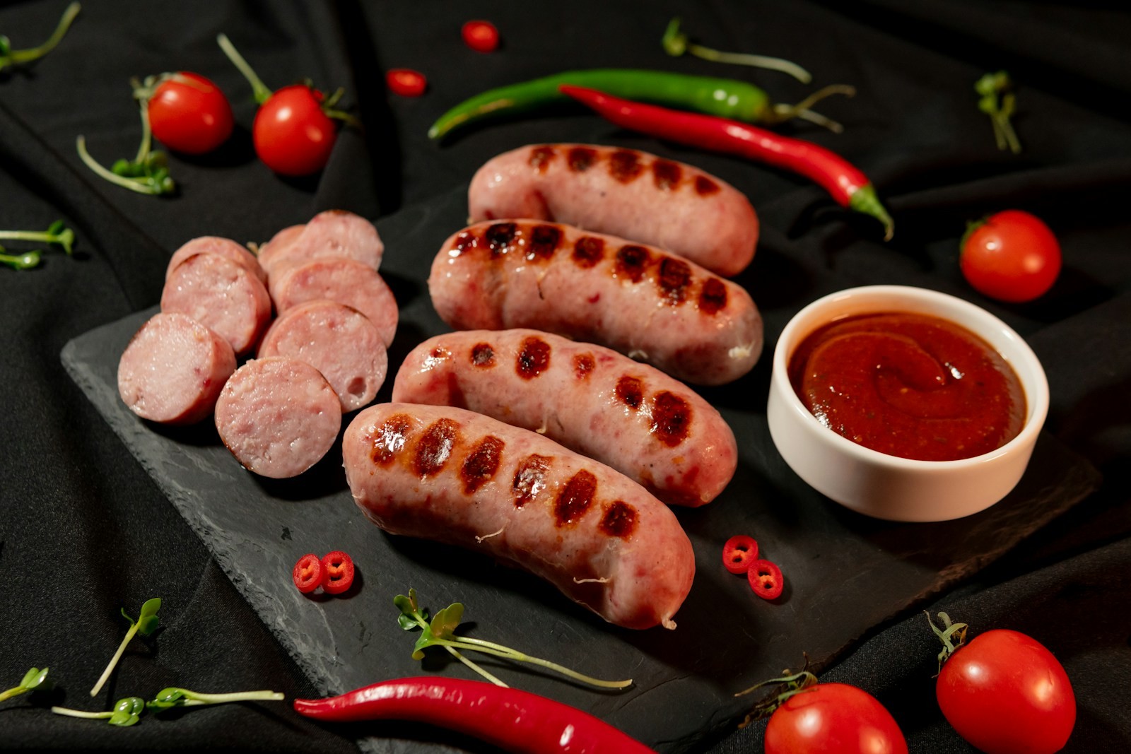 Italian sausages roasted with sweet peppers for a cozy dinner