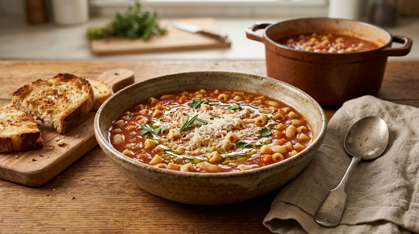 Pasta e fagioli soup, a cozy Valerie Bertinelli recipes favorite