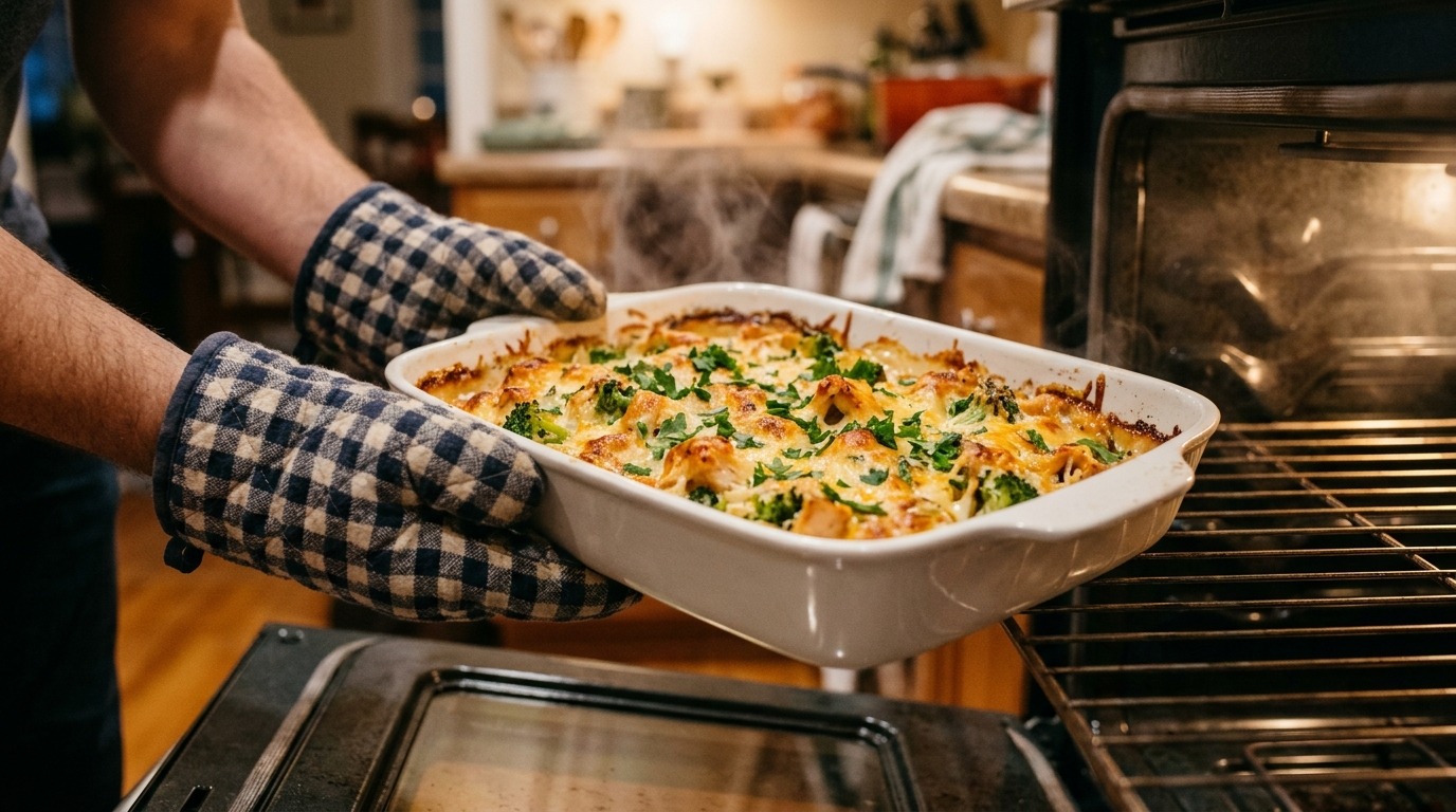 Cheesy chicken broccoli rice casserole for weeknight casseroles