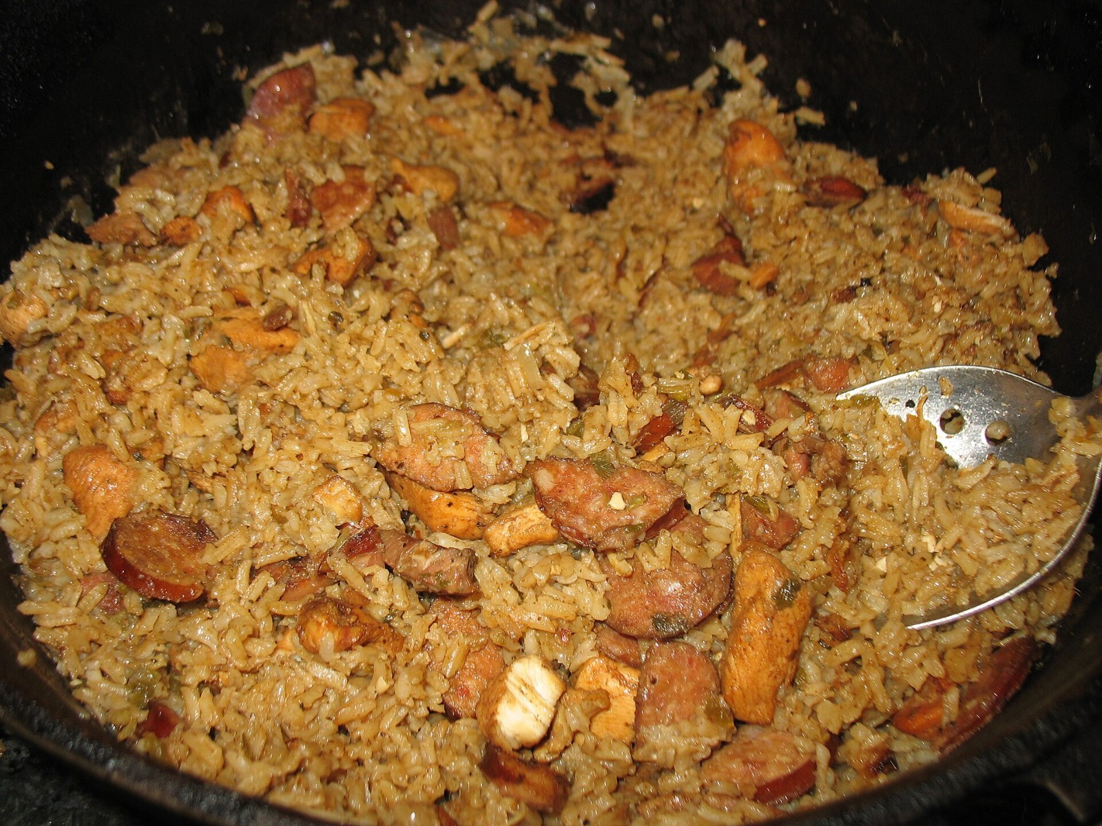 Jambalaya with sausage and rice