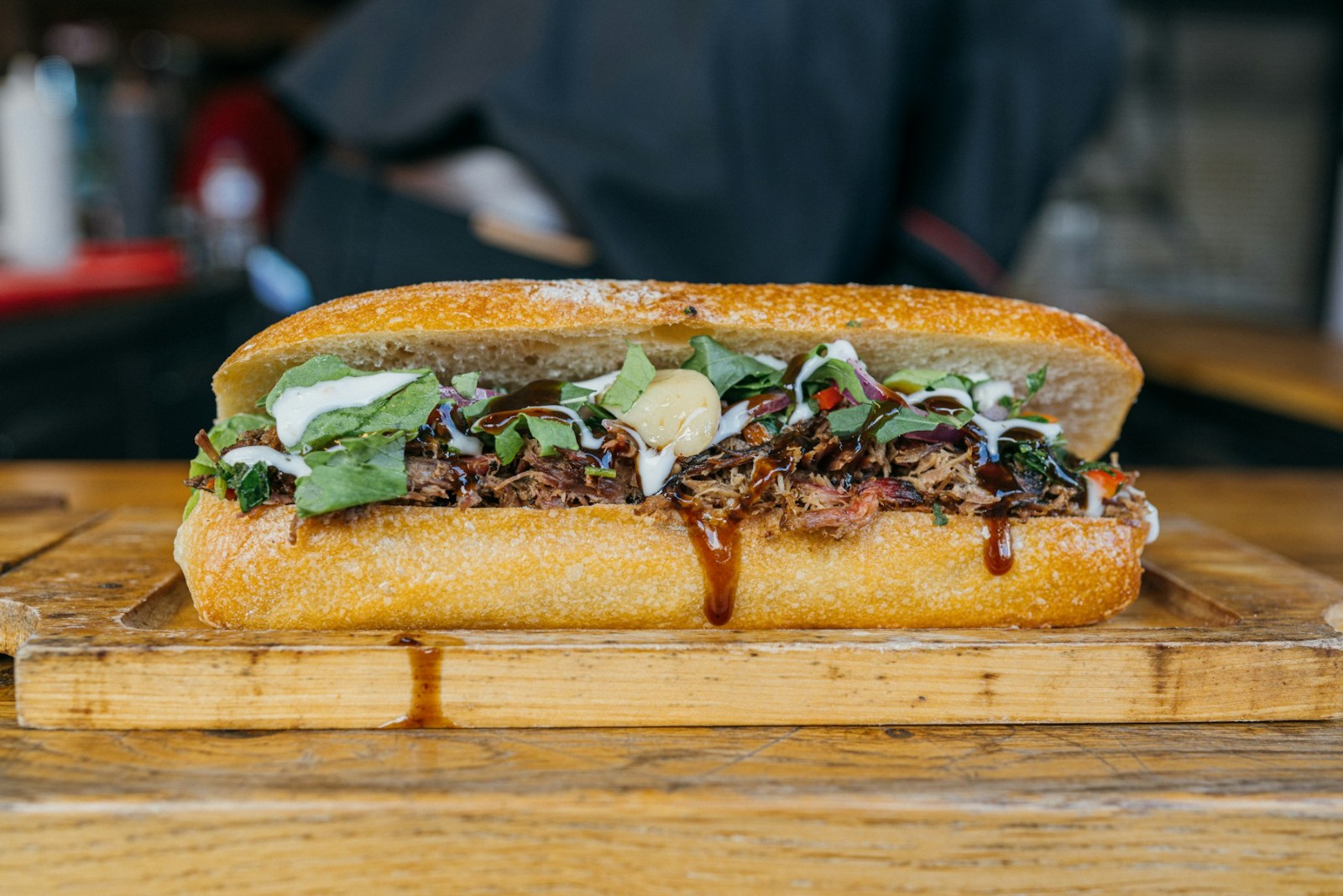 Italian beef sandwich on a crusty roll