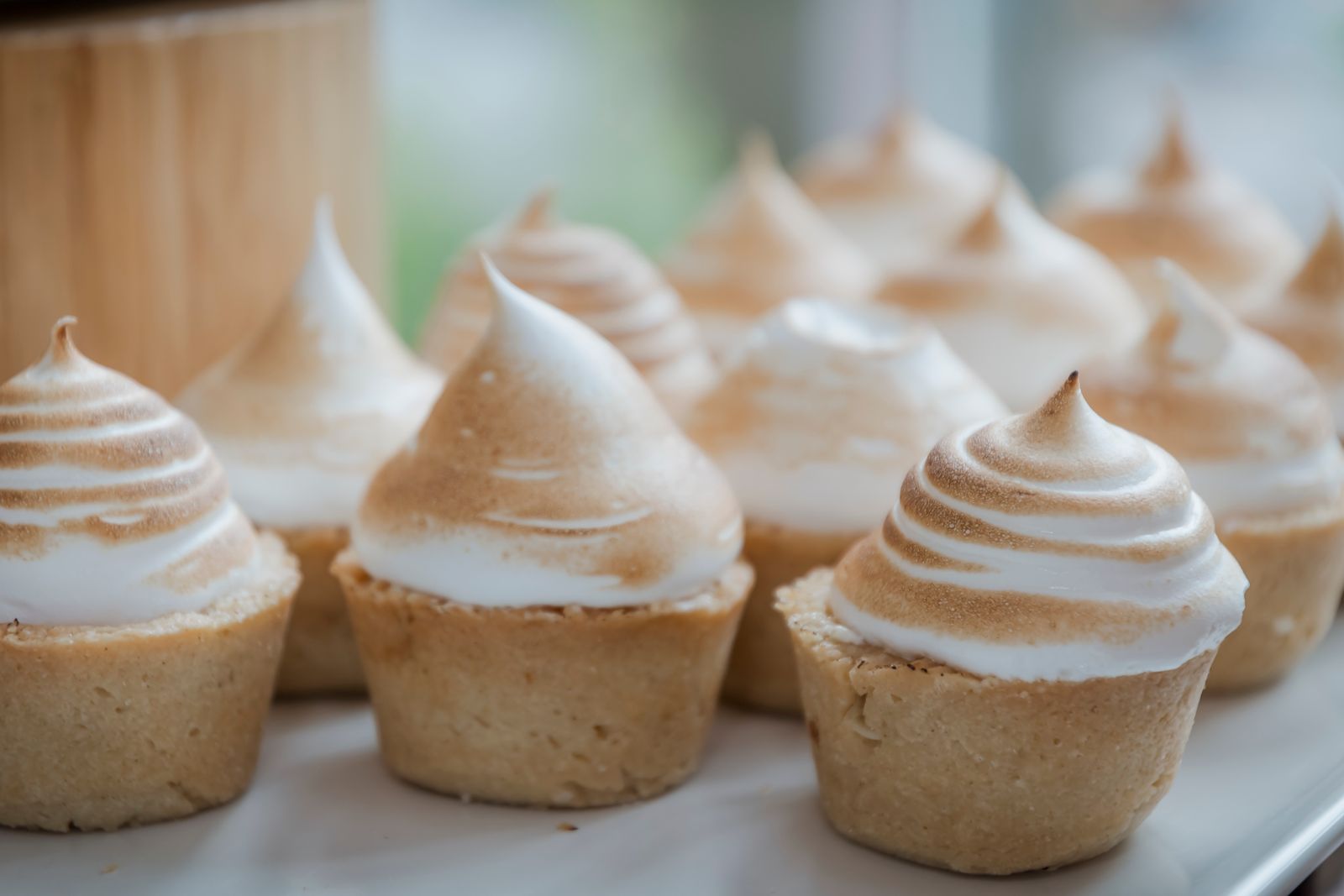 Cupcakes topped with toasted meringue peaks