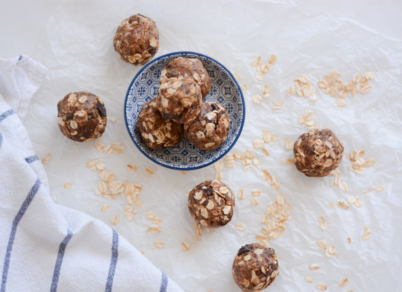 Oat energy bites on a plate