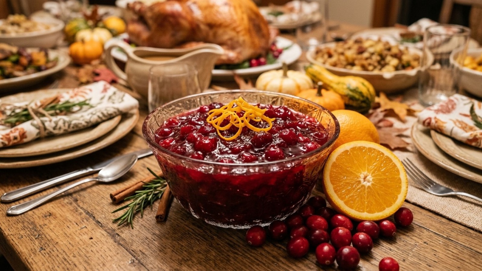 Instant Pot hacks: glossy homemade cranberry sauce with orange zest in a bowl
