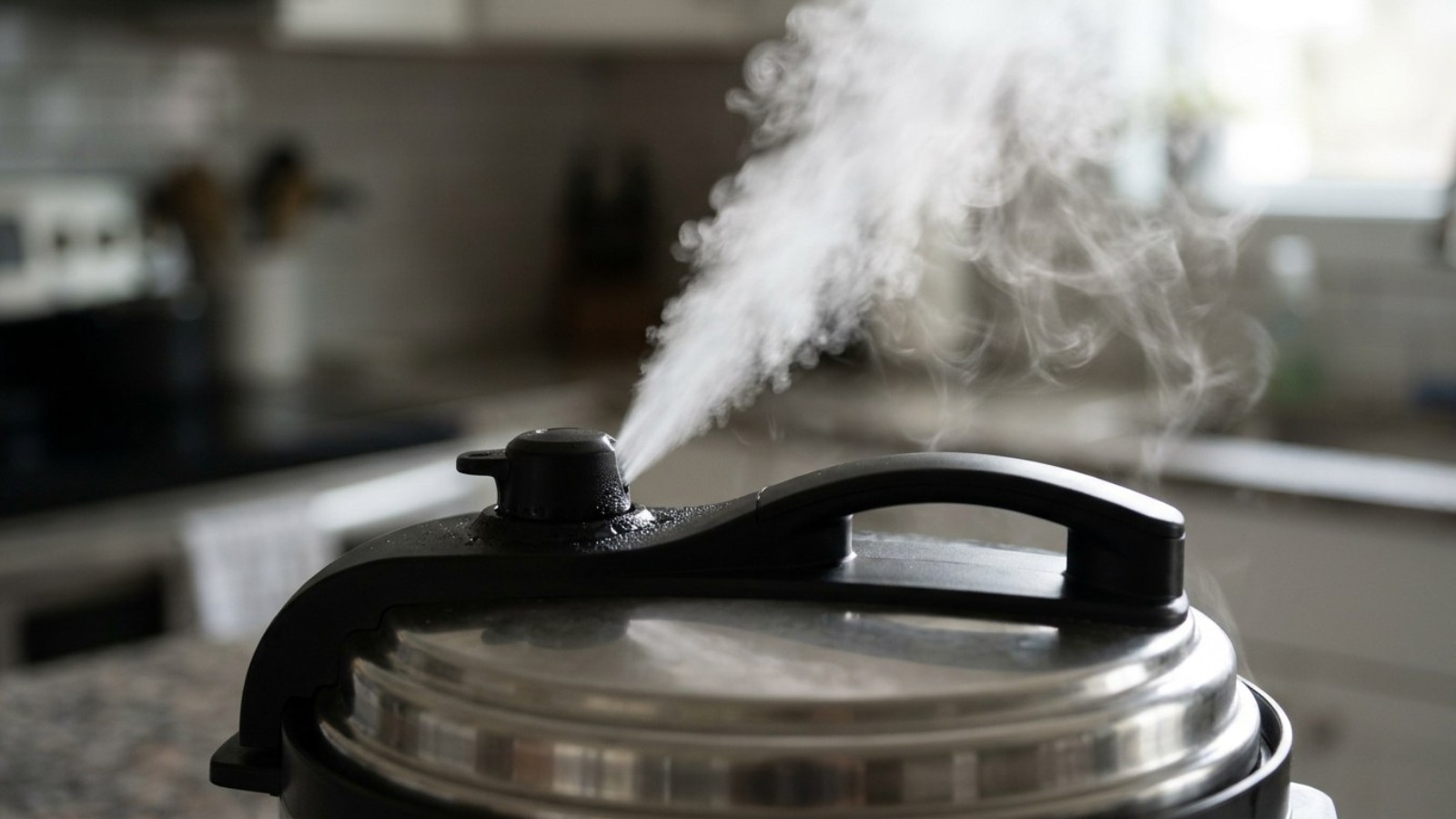 Instant Pot hacks: steam releasing from an electric pressure cooker valve