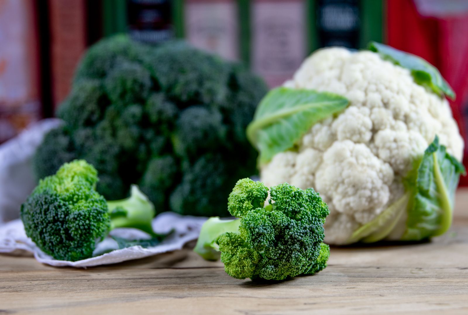 Fresh broccoli and cauliflower on a table, a Bryan Johnson staple