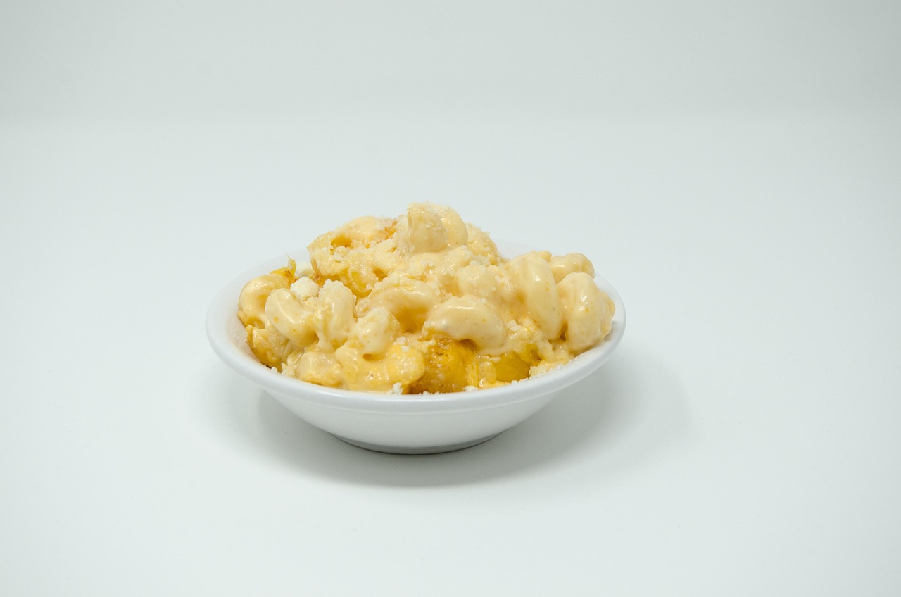 Small bowl of creamy old fashioned pasta