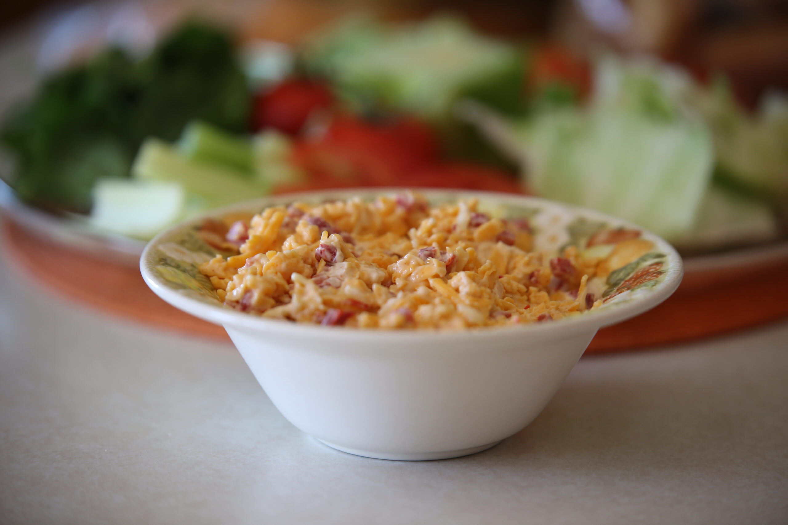 Bowl of creamy homemade pimento cheese