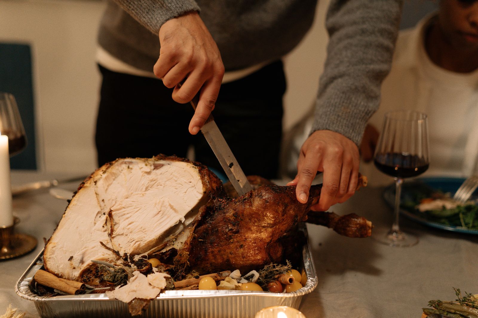 Carving the holiday roast at the table