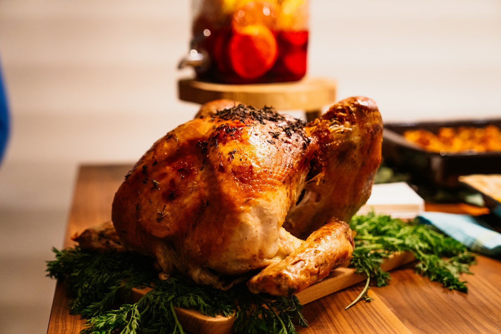Turkey in a brine with apple cider and oranges, Thanksgiving turkey