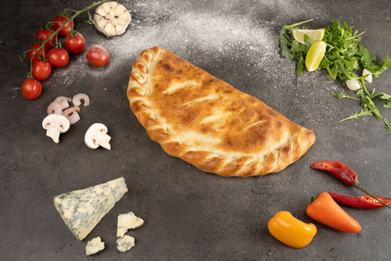 Mini calzone made from biscuit dough