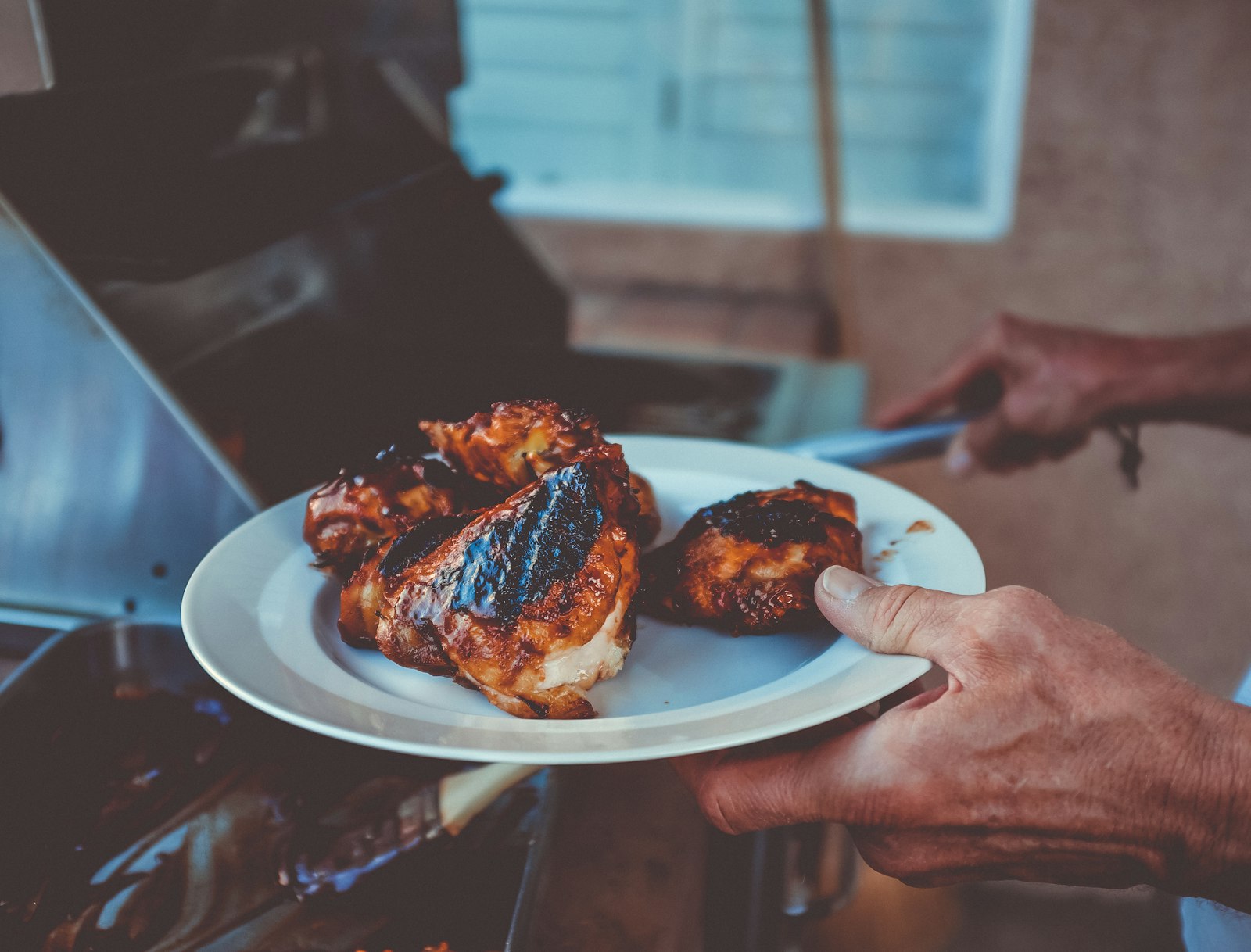 Grilled chicken ready for cowboy butter
