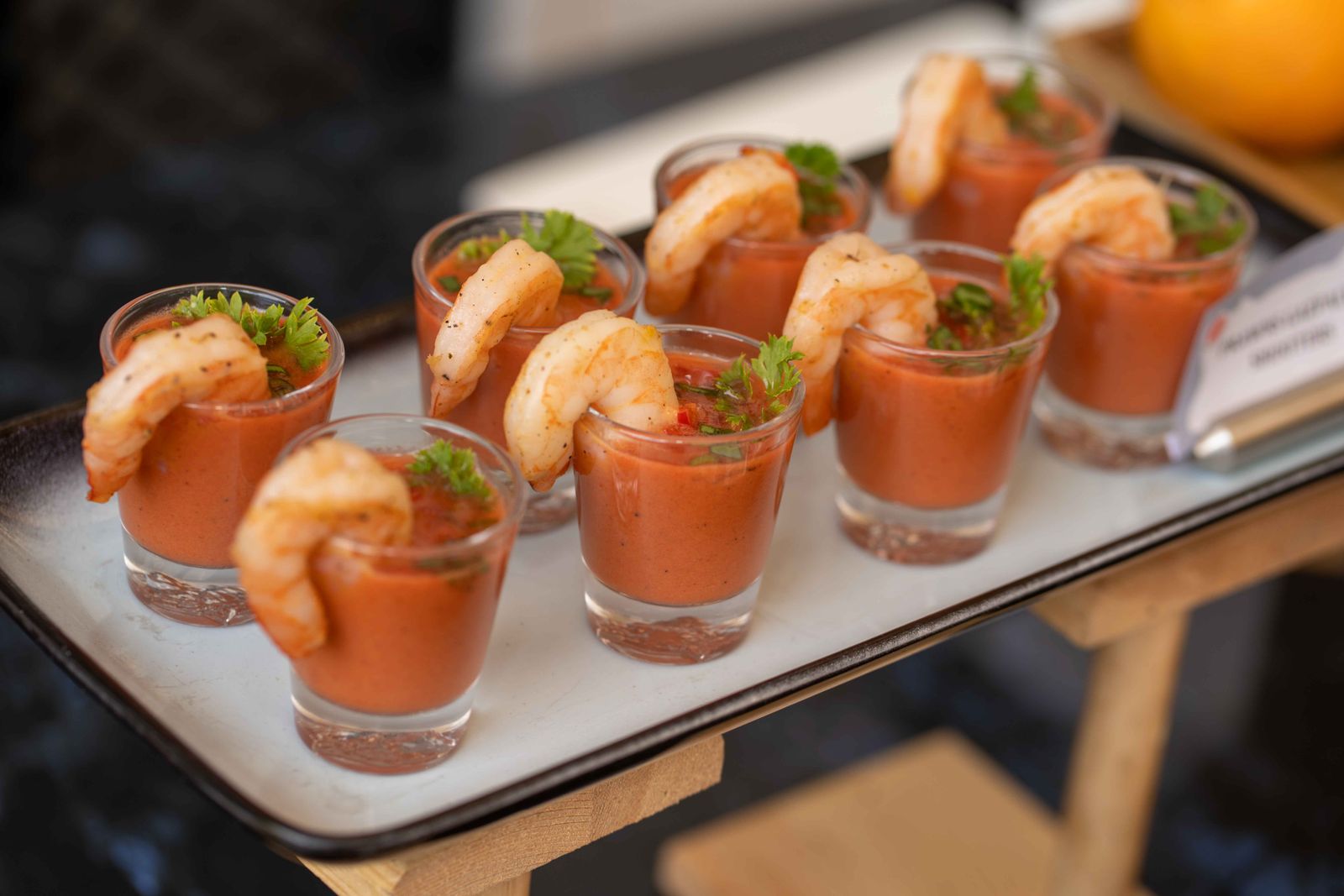 Shrimp cocktail cups with zesty cocktail sauce