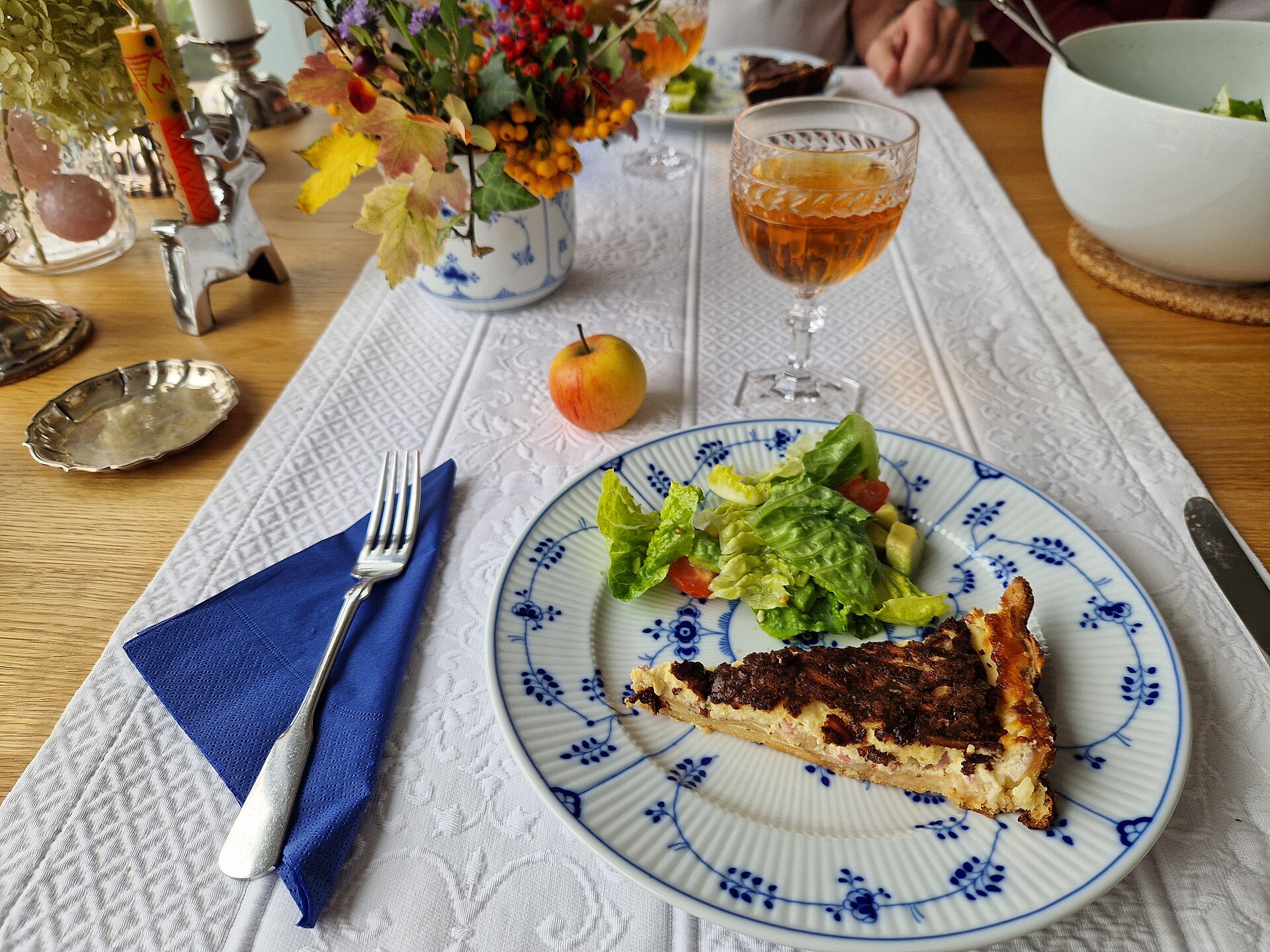 A slice of quiche for Christmas brunch