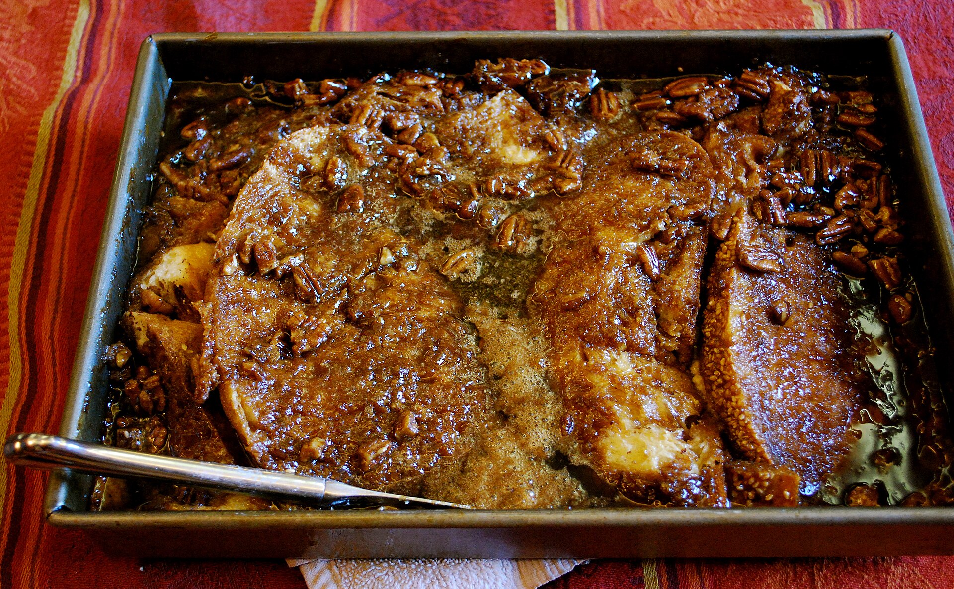 A baked pecan French toast casserole