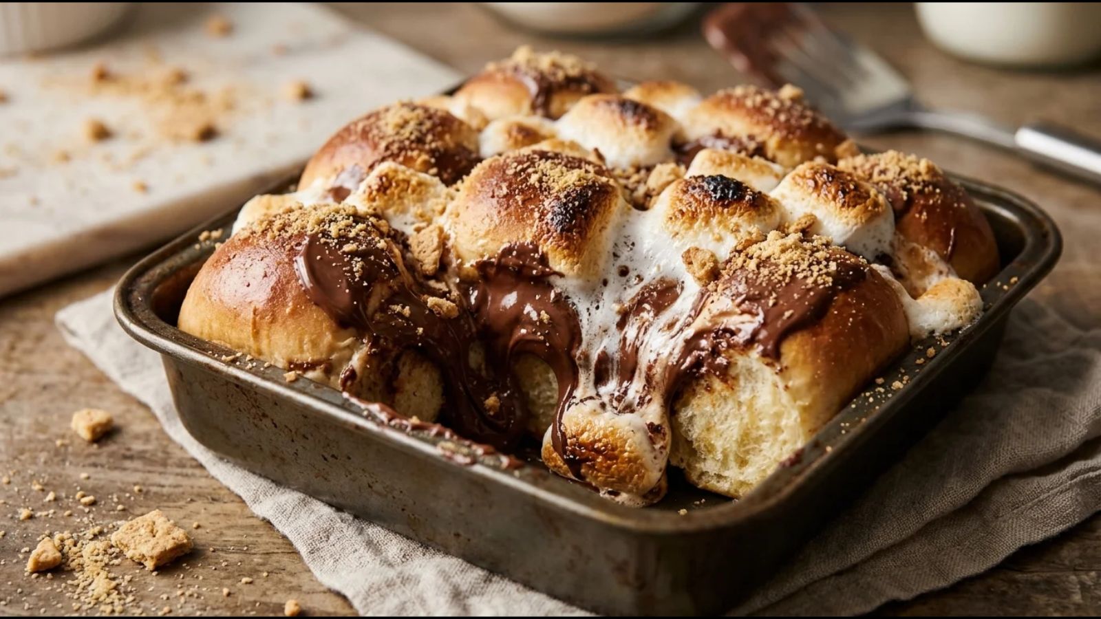 Chocolate and marshmallow sweet rolls
