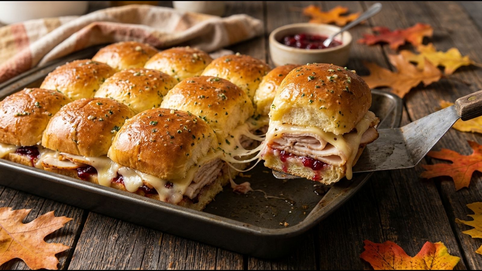 Turkey, Swiss and cranberry sweet roll sliders