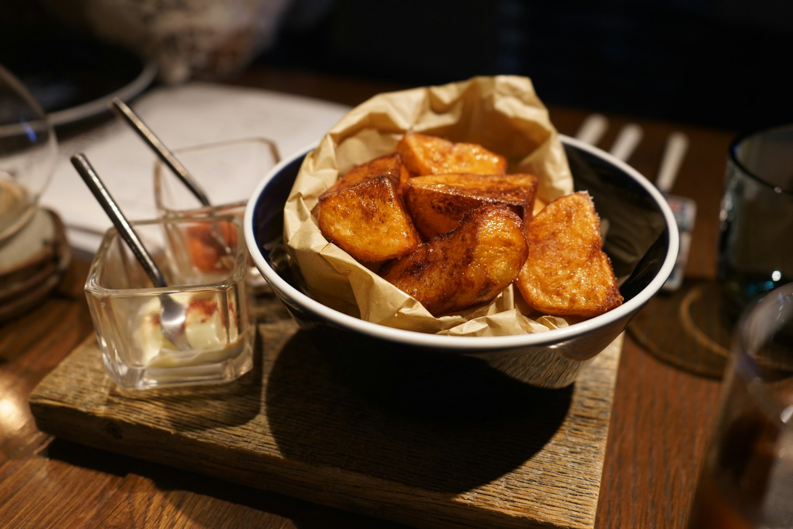 Crispy baked potato skins in a bowl