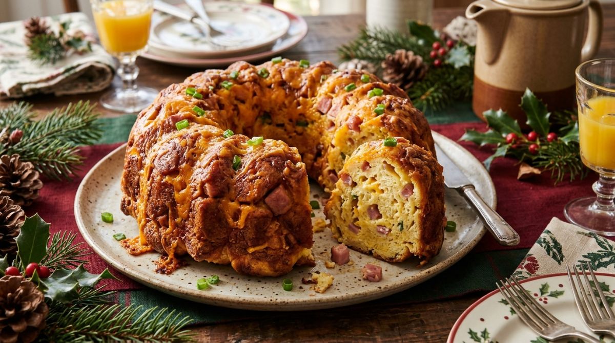 Ham and cheddar breakfast pull-apart for Christmas brunch