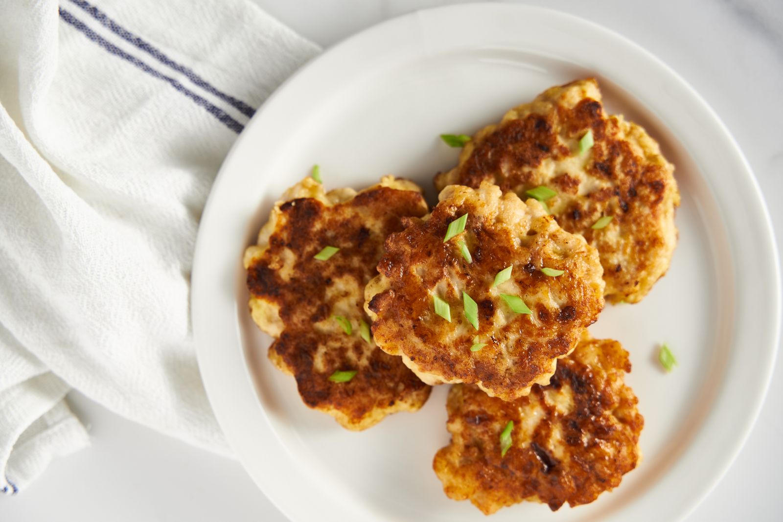 Golden homemade chicken patties with herbs
