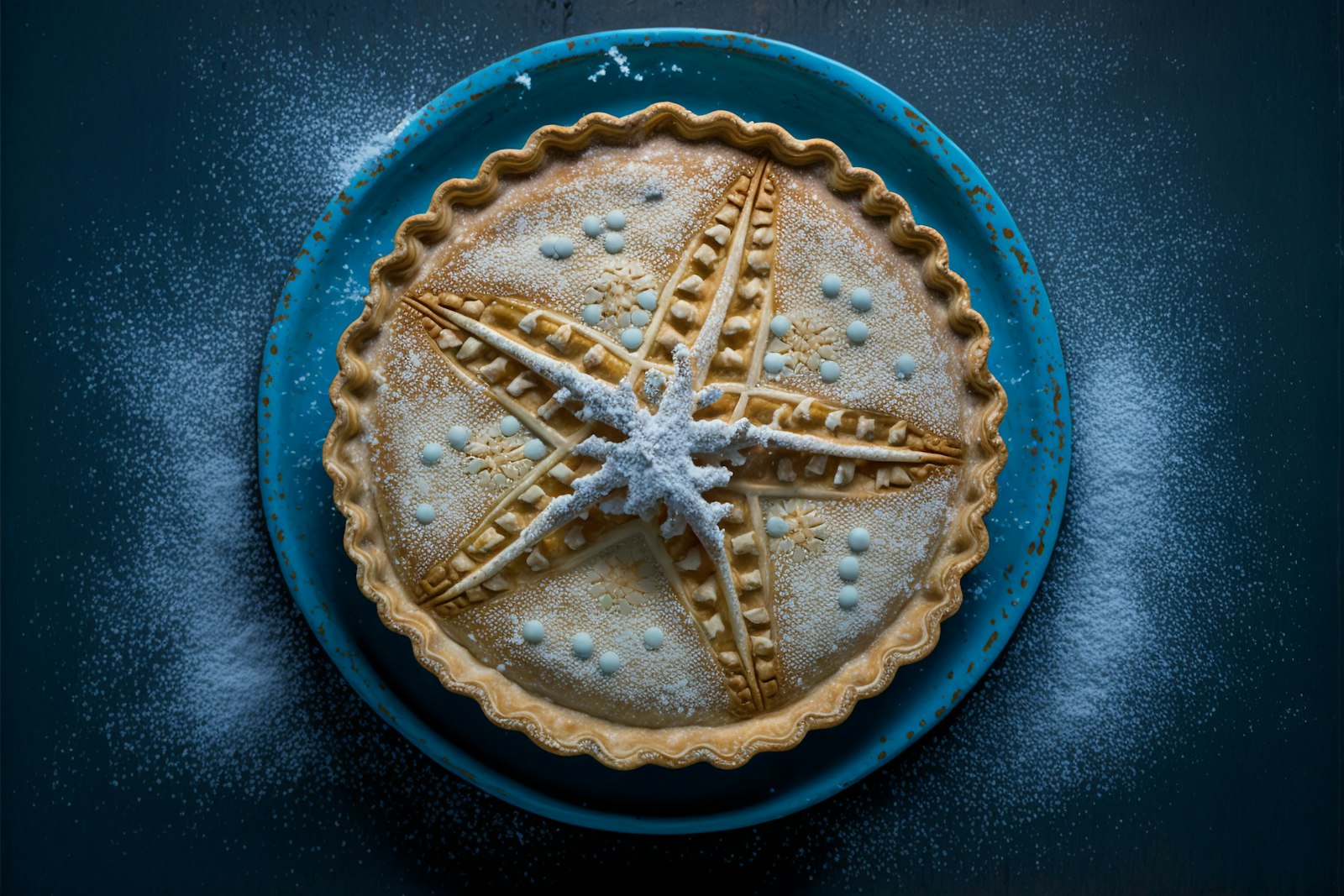 Pie with a cut-out star in the top crust