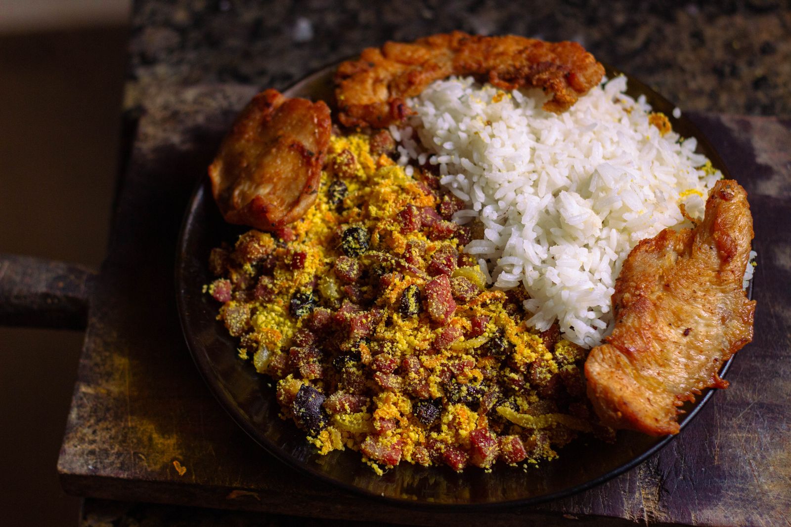 Rice and beans on a plate, a classic cheap dinner