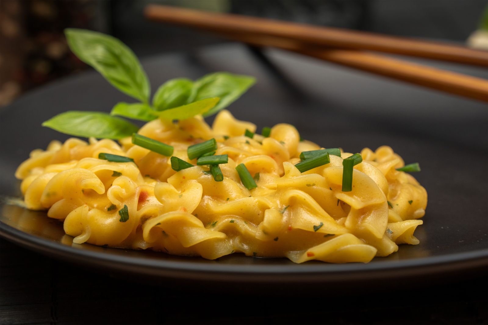 Buttery egg noodles with Parmesan and basil