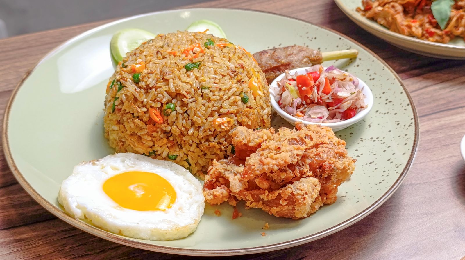 Egg fried rice with a fried egg, one of the best struggle meals
