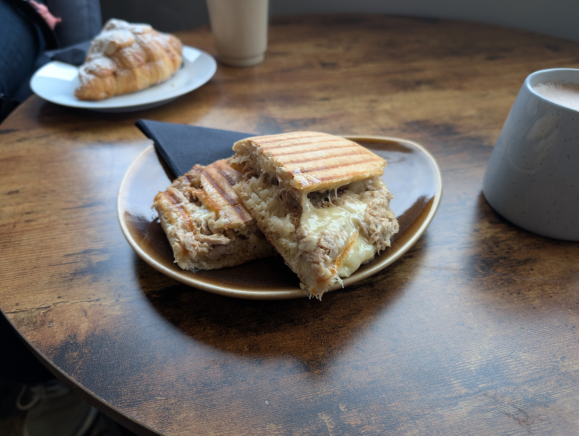 A toasted tuna melt sandwich, one of the easiest struggle meals