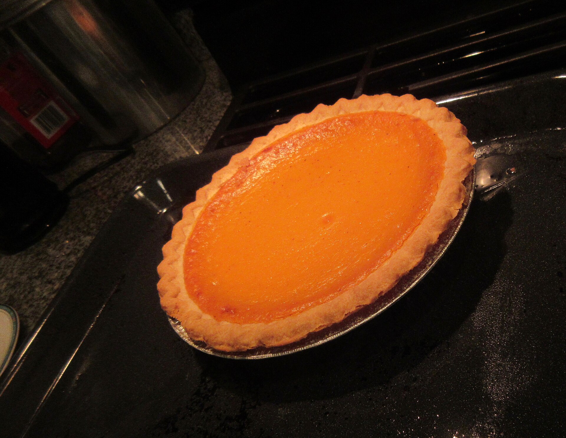 A homemade pumpkin pie for Thanksgiving