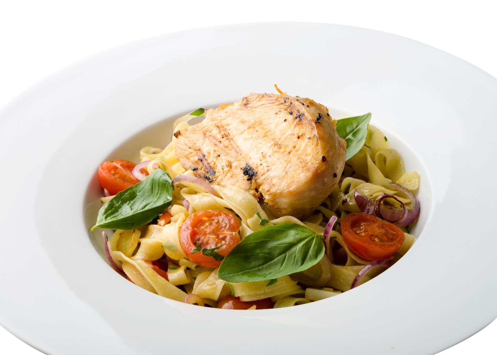 Three-ingredient dump dinners: sliced Italian chicken over pasta