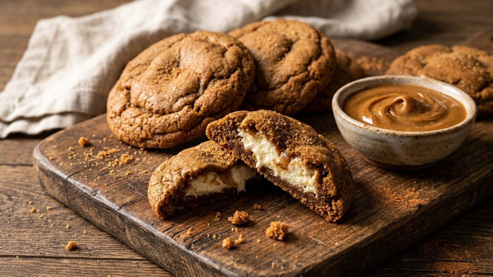 Spiced speculoos spread treats with a cream cheese center