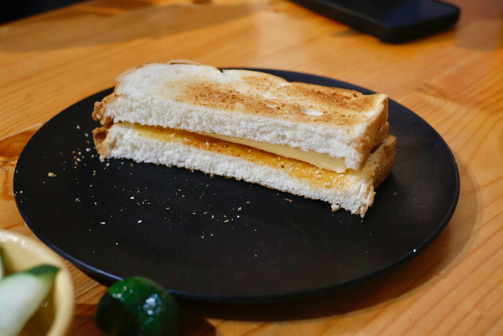 Golden grilled cheese sandwich, a school lunch favorite
