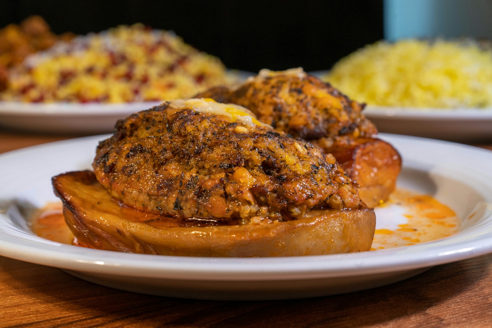 Saucy sloppy joe on a soft bun