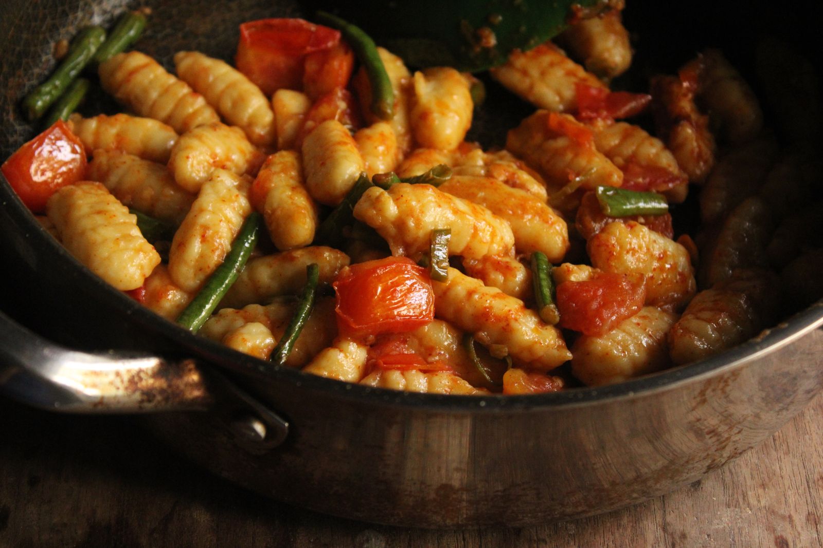 Marry me gnocchi with tomatoes in a skillet