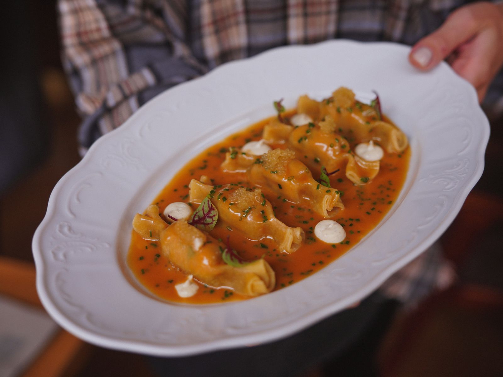 Tortellini in a creamy tomato sauce