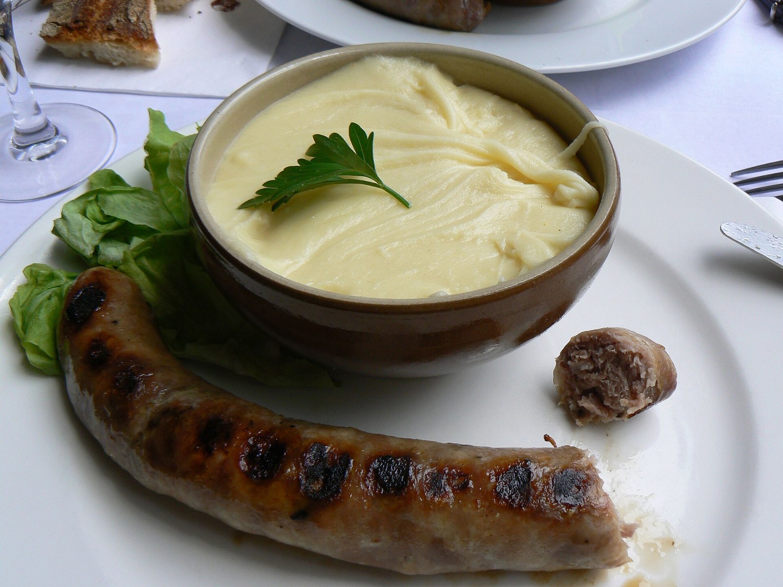 Bowl of aligot, a cheesy French mash