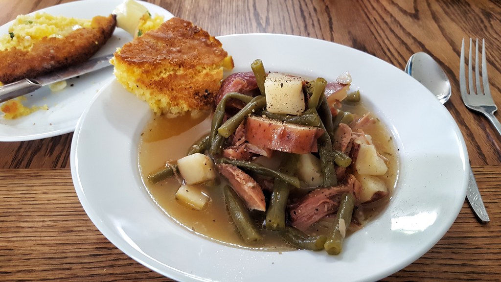 Simmered Southern side with potatoes and ham hocks