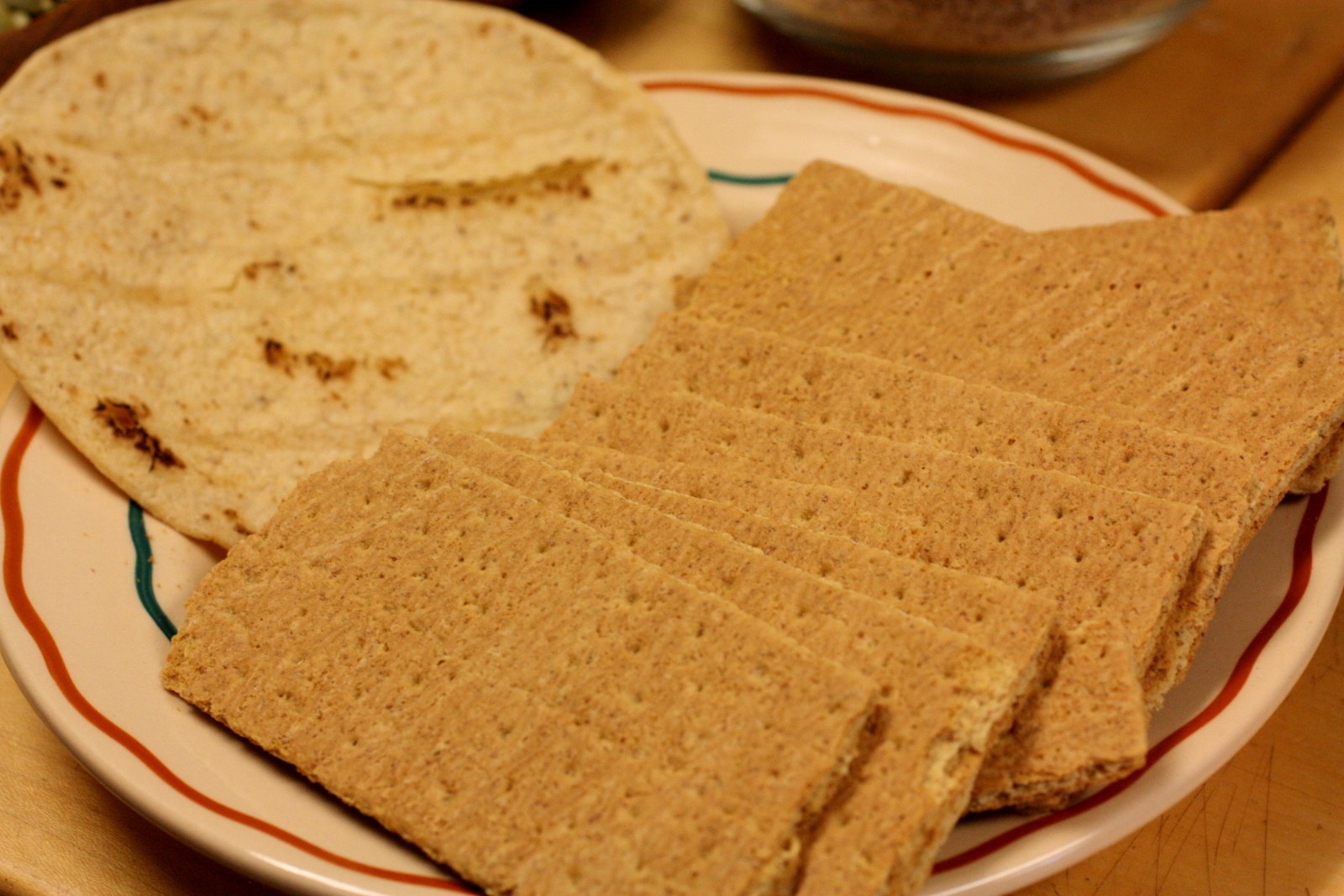Graham crackers on a plate ready for dipping
